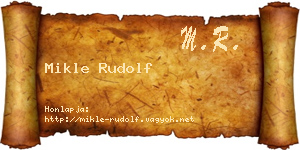 Mikle Rudolf névjegykártya